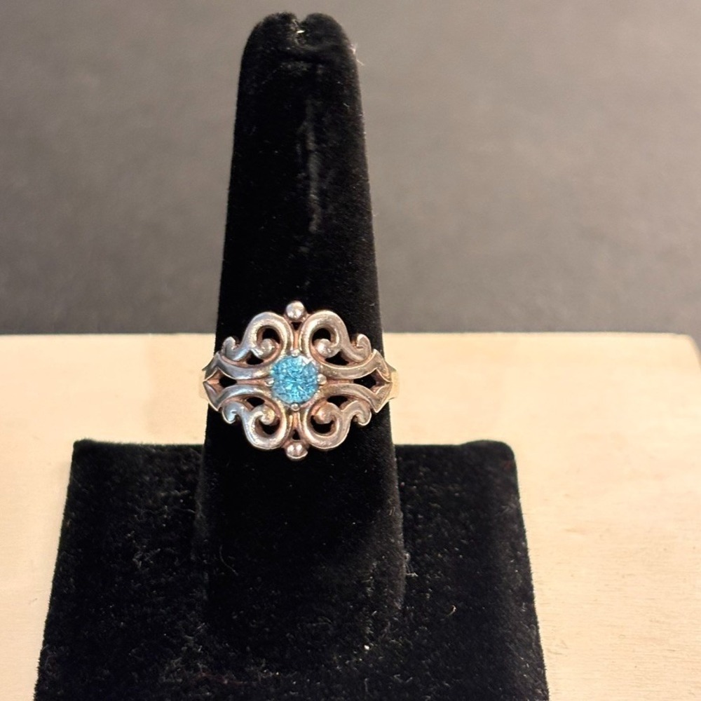 James Avery Spanish Birthstone Lace Ring Lab Created Topaz Gemstone size 9